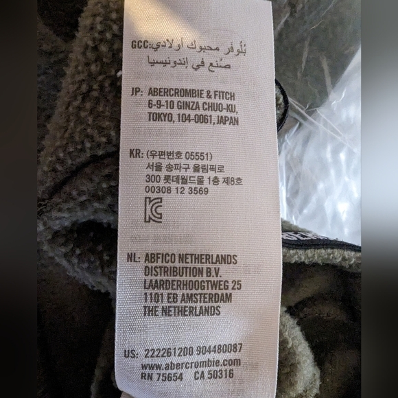ABERCROMBIE kids, fleece hoody, worn once, green,Sz 13/14 youth - Picture 7 of 8